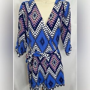 Yumi Kim Blue and Pink Geometric Jumpsuit